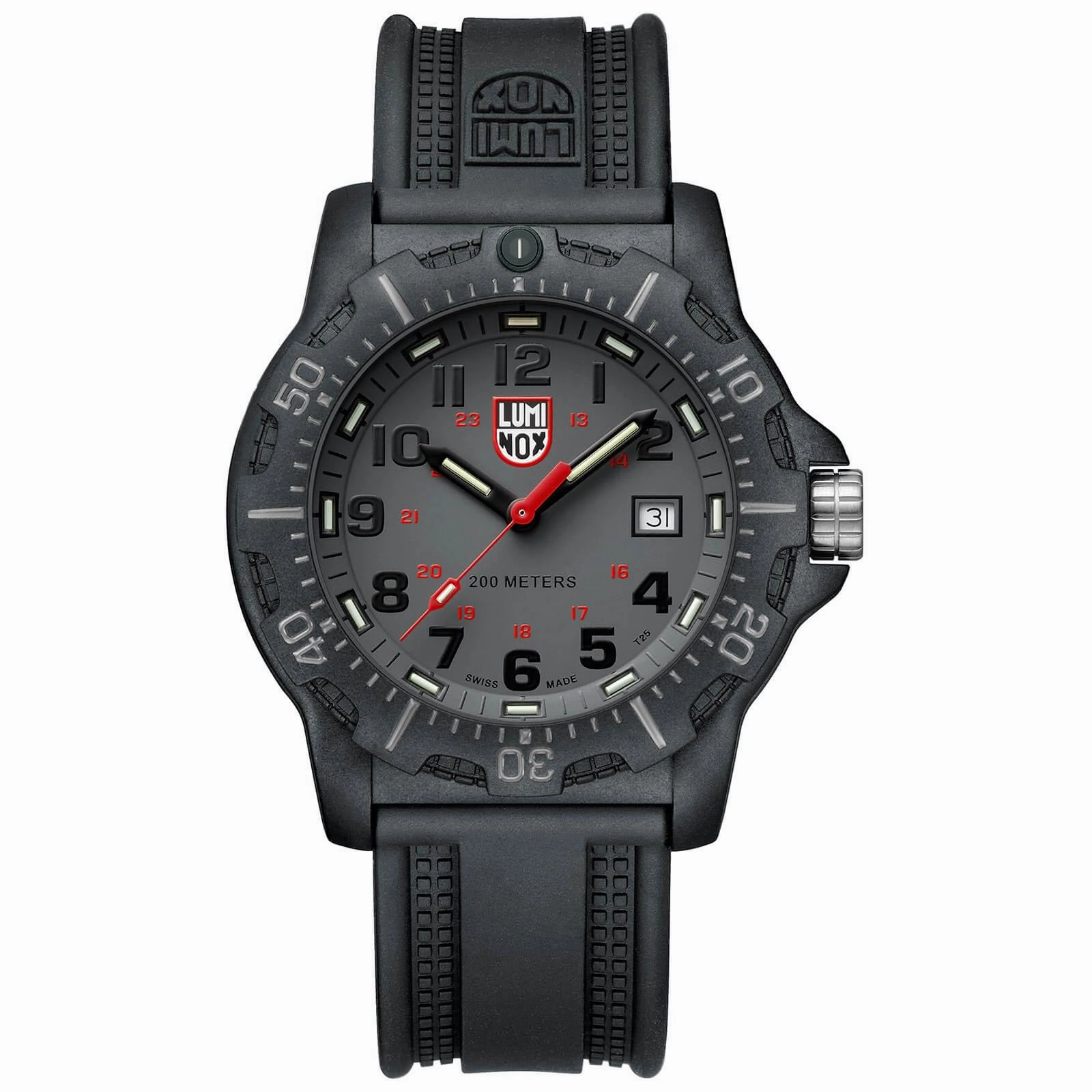 Luminox Men's Quartz Watch - BlackOps Rotating Bezel Grey Dial Rubber Strap | 8882