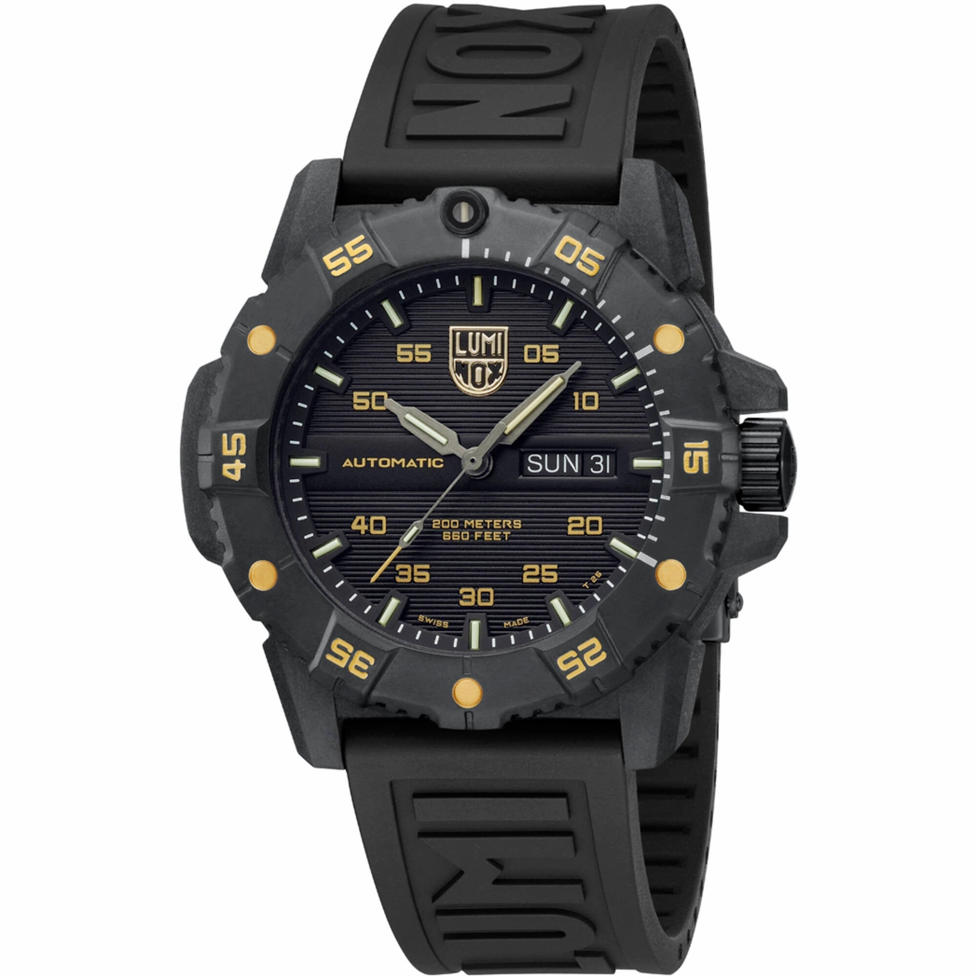 Luminox Men's Watch - Master Carbon Seal Automatic Black Dial Strap | XS.3865.GOLD 