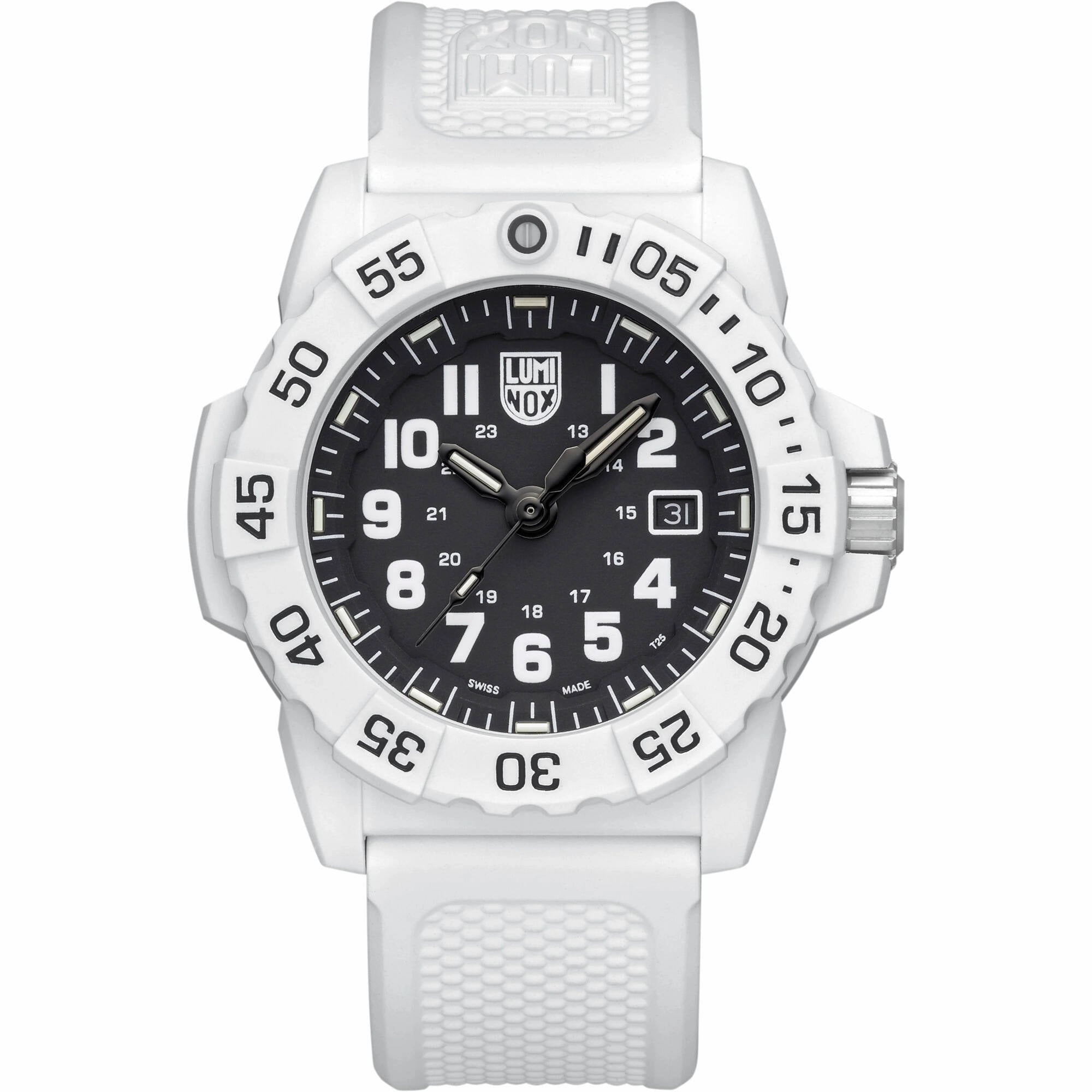 Luminox Men's Watch - Navy Seal Quartz Black Dial White Rubber Strap | XS.3507.WB Luxury Quartz Watch Quartz Watch Sale