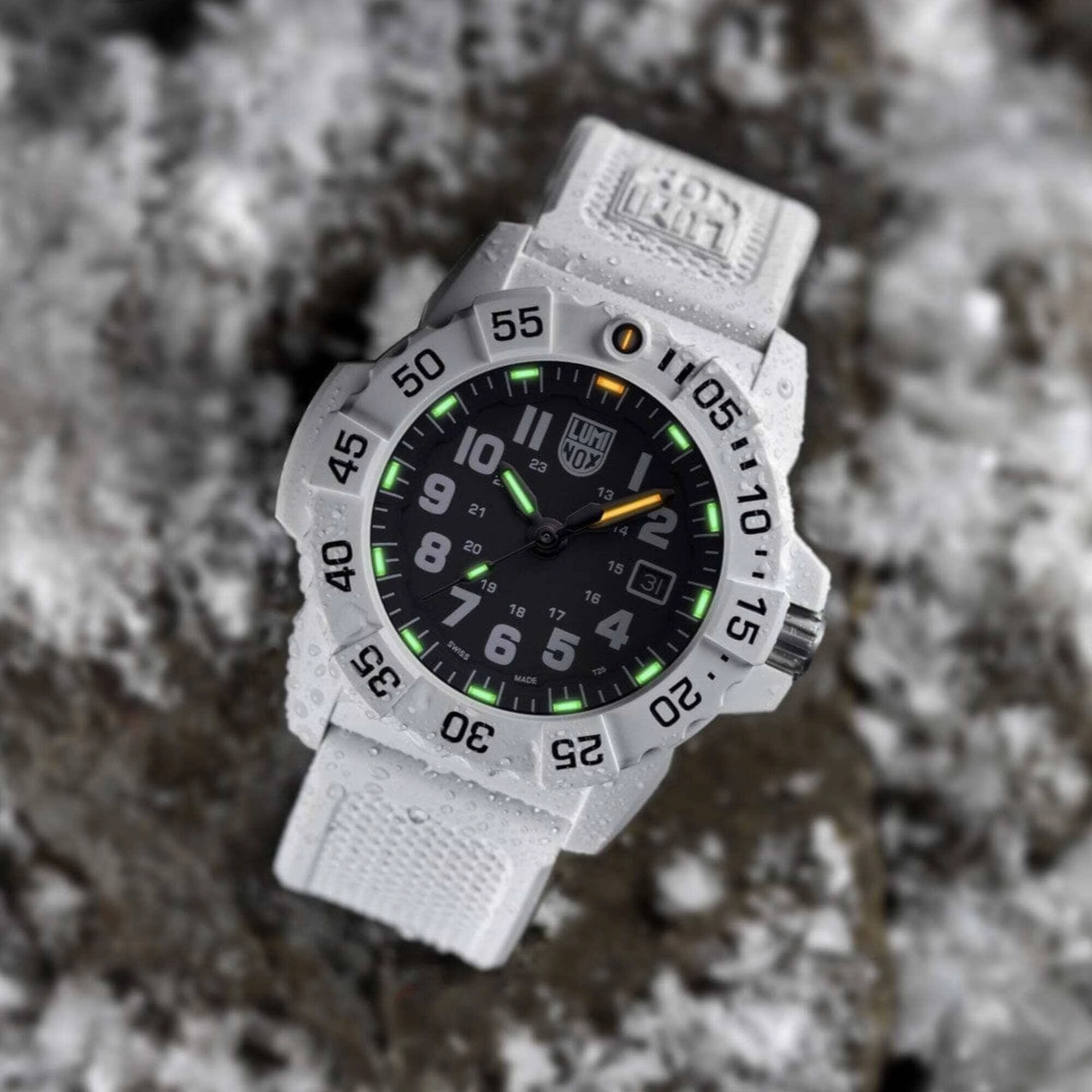 Luminox Men's Watch - Navy Seal Quartz Black Dial White Rubber Strap | XS.3507.WB