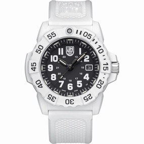 Luminox Men's Watch - Navy Seal Quartz Black Dial White Rubber Strap | XS.3507.WB Luxury Quartz Watch Quartz Watch Sale