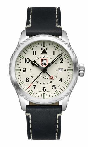 Luminox P?C38 Lightning Pilot Black Leather Strap Men's Watch XA.9527 