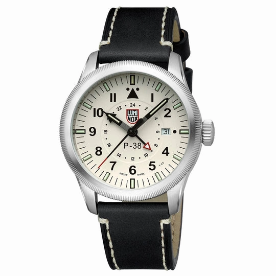 Luminox P?C38 Lightning Pilot Black Leather Strap Men's Watch XA.9527