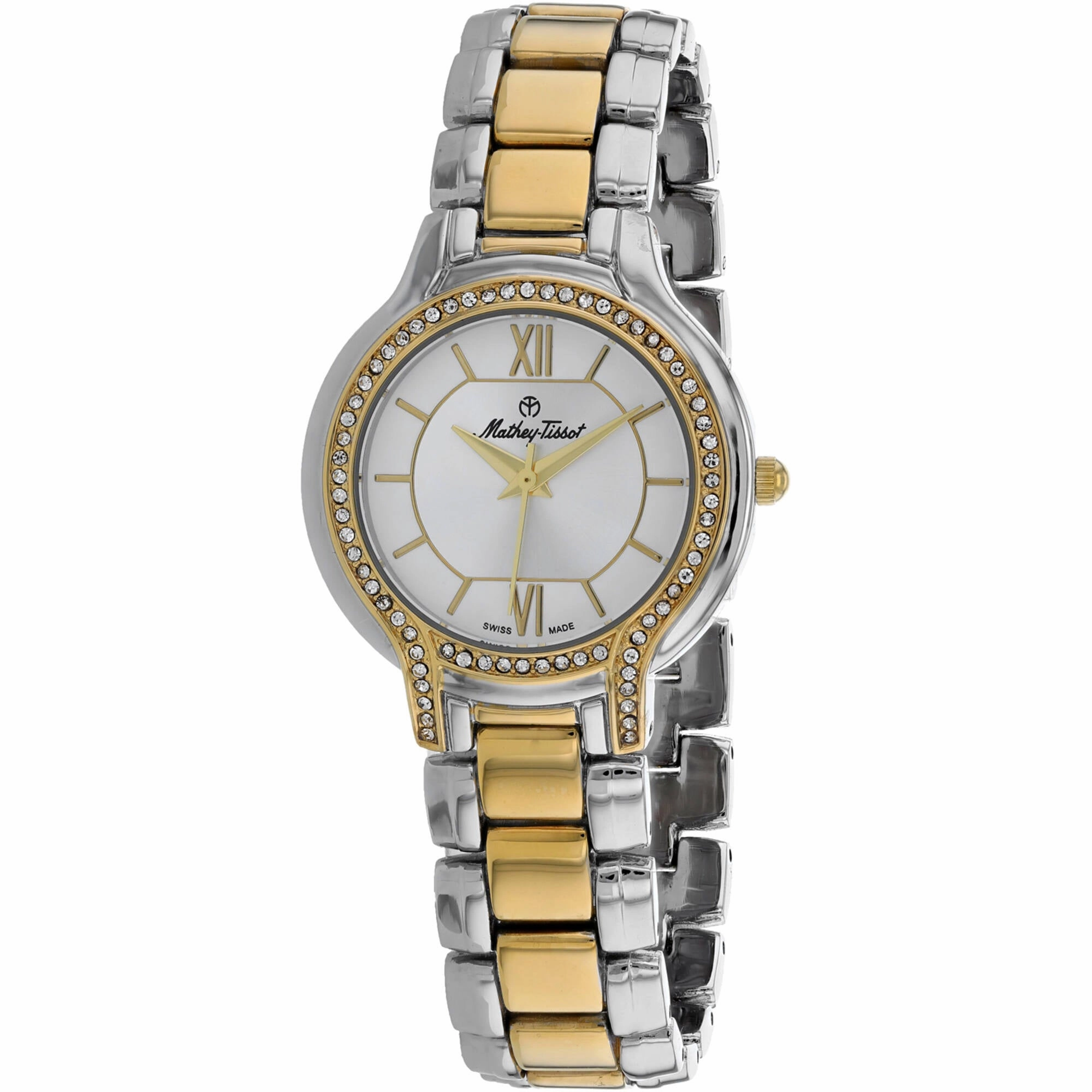 Mathey Tissot Women's Watch - Classic Silver Tone Dial Two Tone Bracelet | D2781BI Luxury Quartz Watch Quartz Watch Sale
