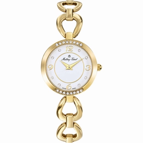 Mathey Tissot Women's Watch - Fleury 1496 White Dial Yellow Gold Bracelet | D1496PYI Luxury Quartz Watch Quartz Watch Sale
