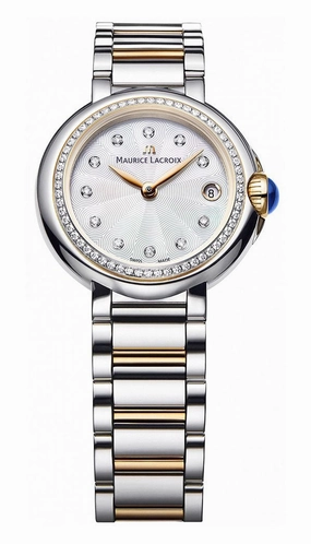 Maurice Lacroix Fiaba Two Tone Steel Diamonds Mother-of-Pearl Dial Date Quartz Womens Watch FA1003-PVP23-170-1 Women??s luxury watches Affordable women watches