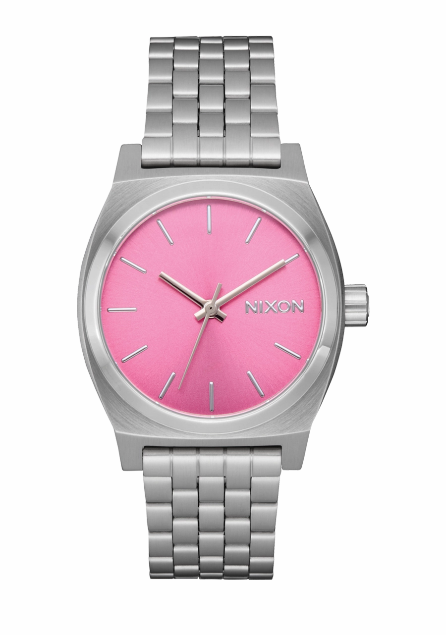 Medium Time Teller - Silver / Pink stainless-steel watches stainless steel watch bands stainless steel watches cheap