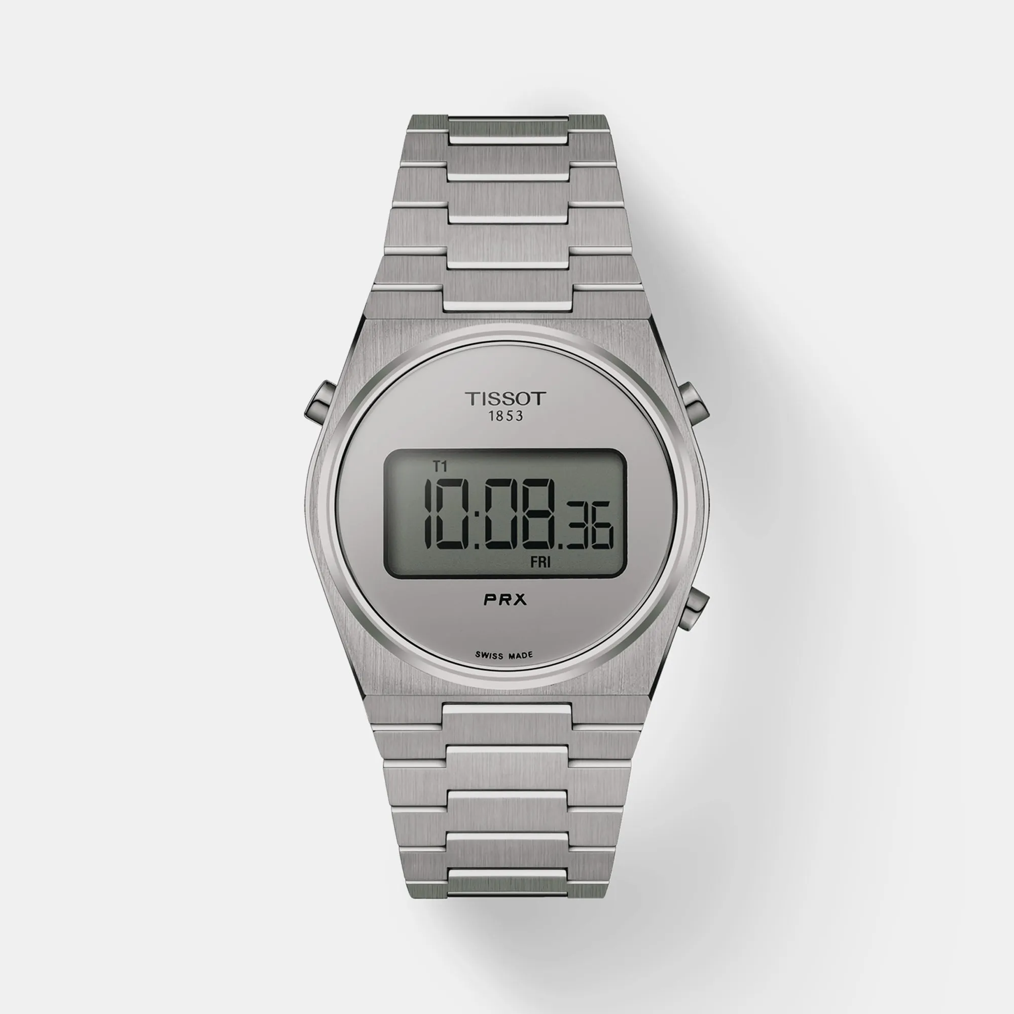 Men Silver Digital Stainless Steel Watch T1372631103000 budget    watches    watches classic