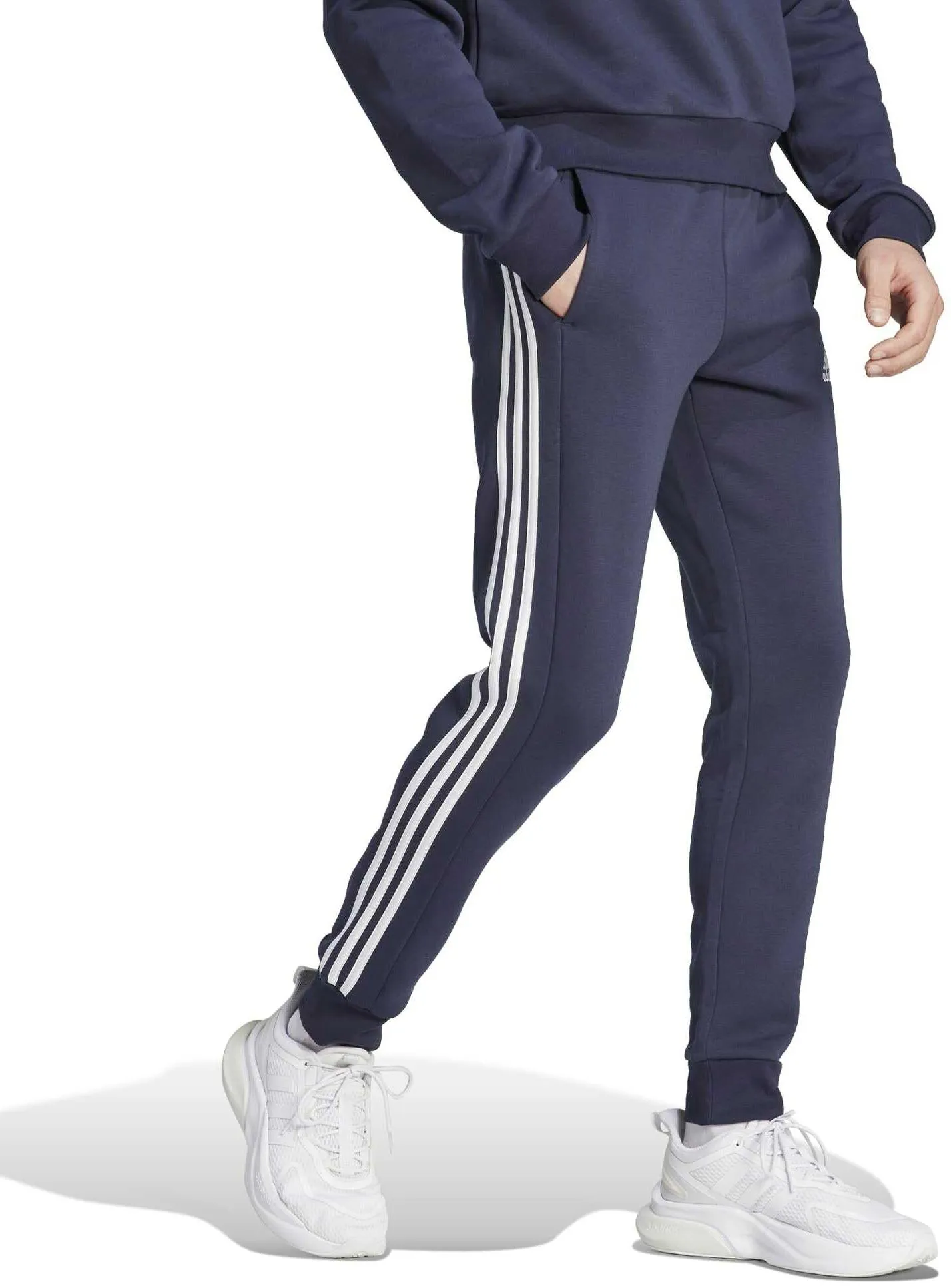 Men's Essentials Fleece 3-Stripes Tapered Cuff Joggers