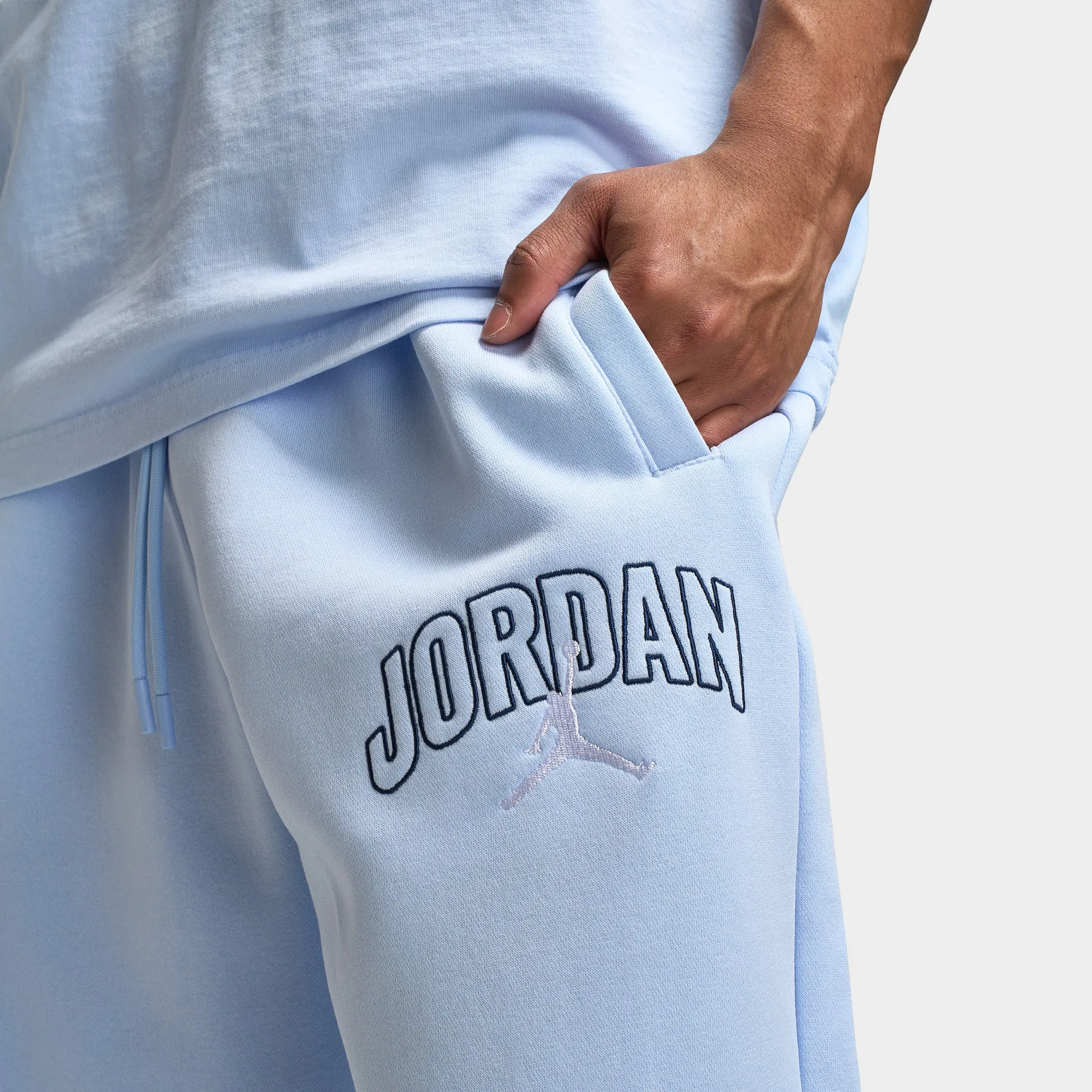Mens Jordan Jordan Brooklyn Oversized Open Hem Pants / Hydrogen Blue