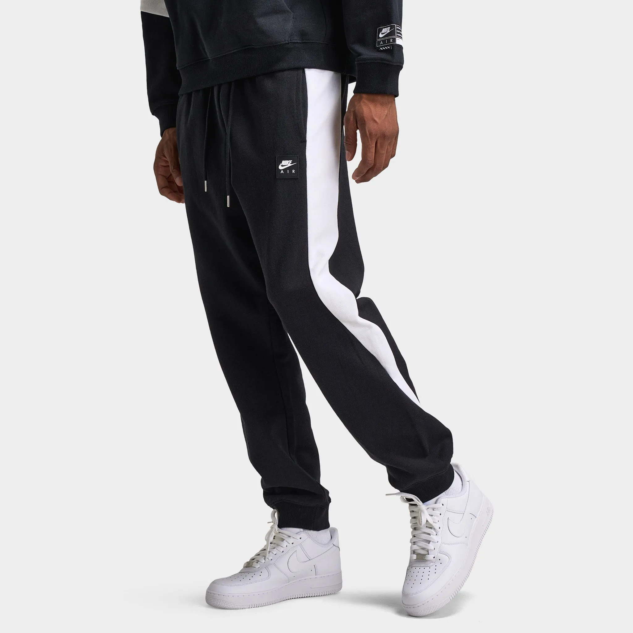 Mens Nike Nike Air Fleece Joggers Black / White - White