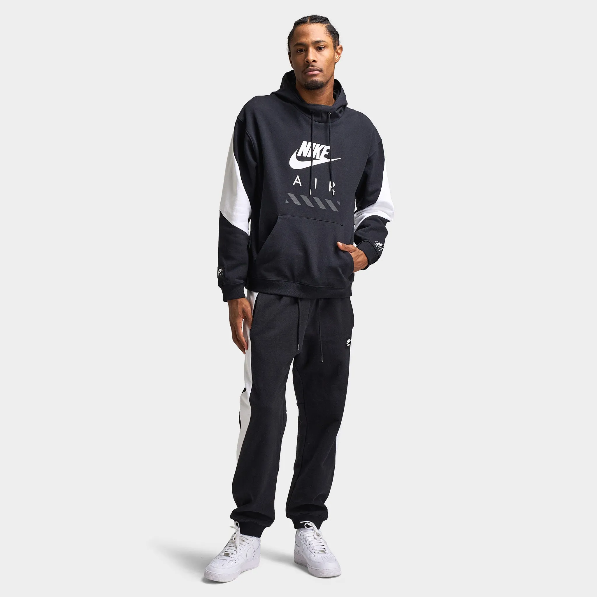 Mens Nike Nike Air Fleece Joggers Black / White - White
