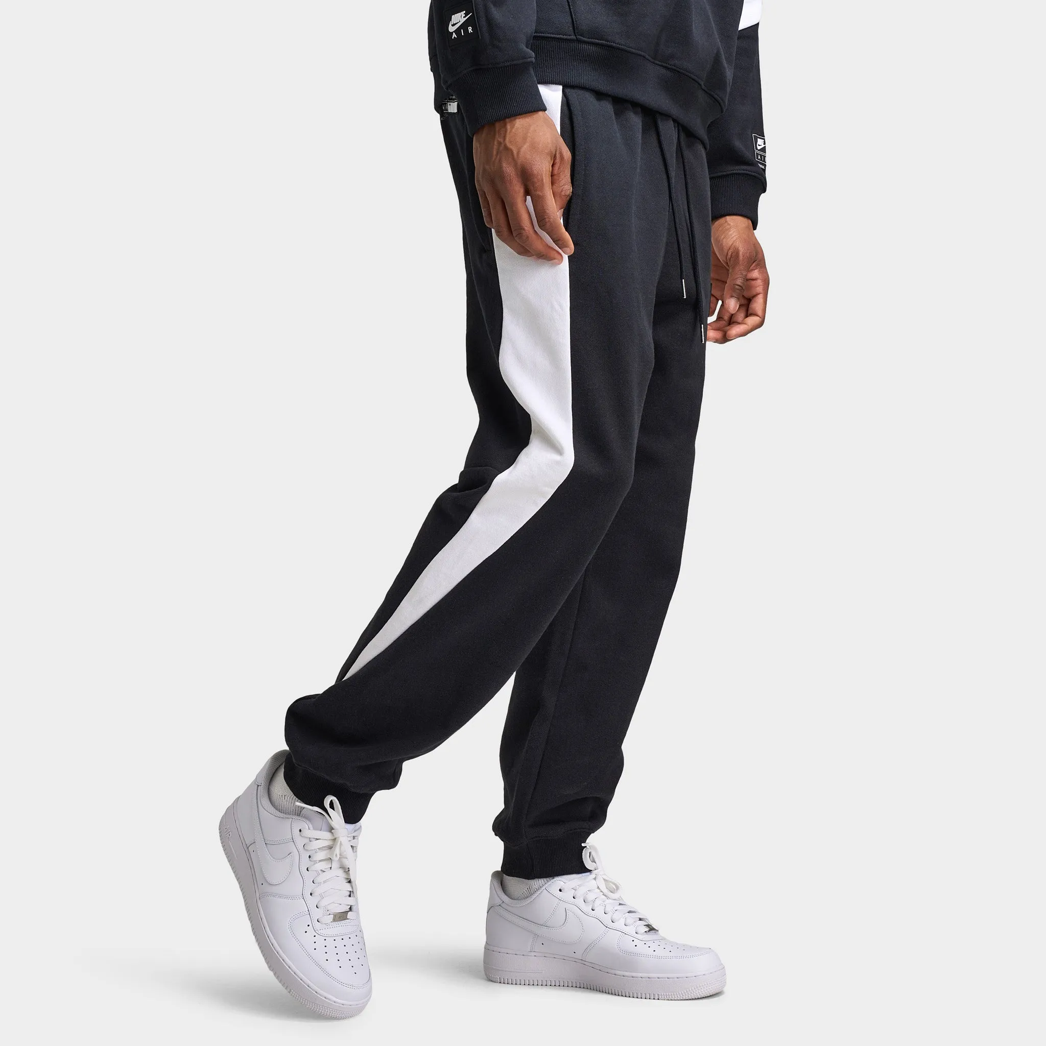 Mens Nike Nike Air Fleece Joggers Black / White - White