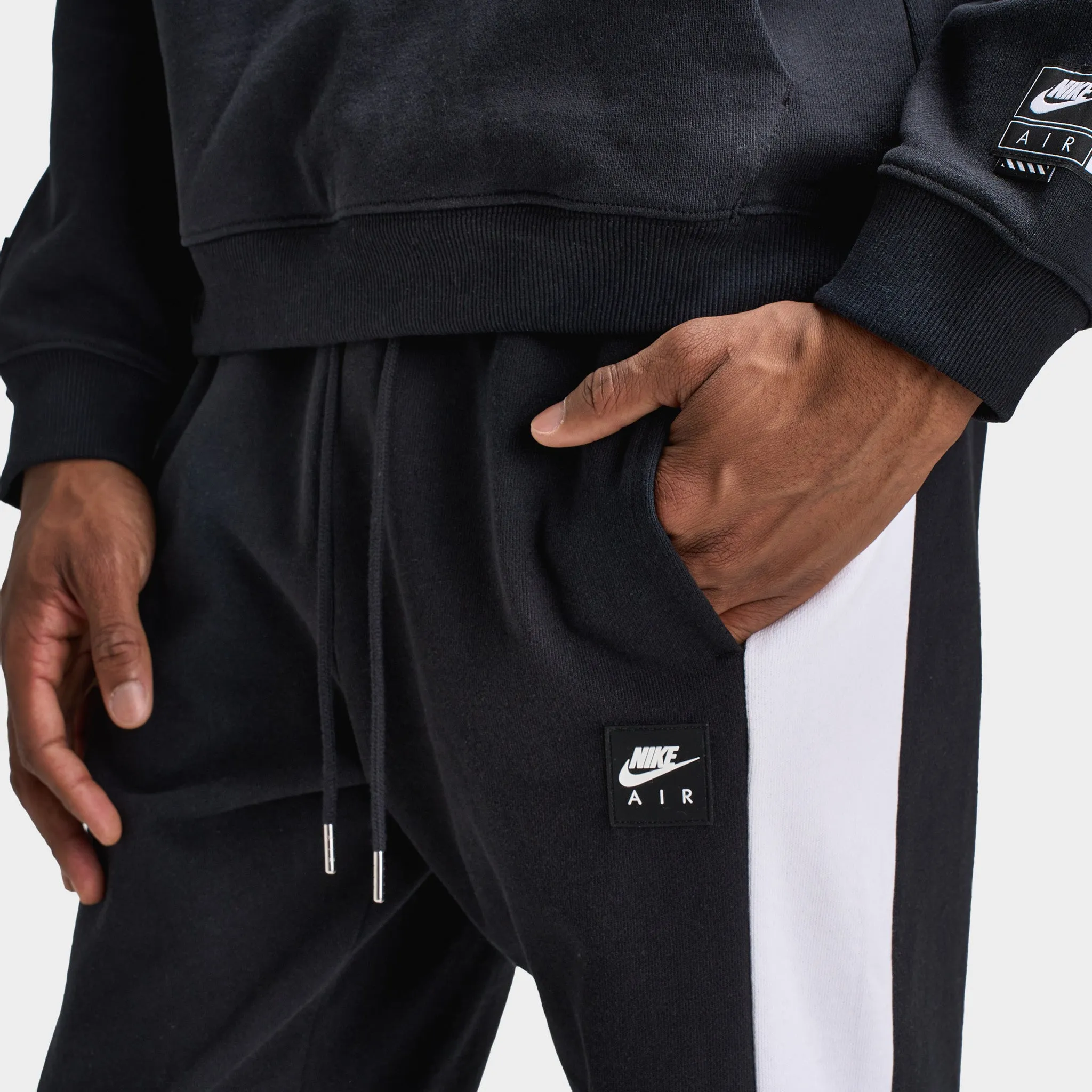 Mens Nike Nike Air Fleece Joggers Black / White - White