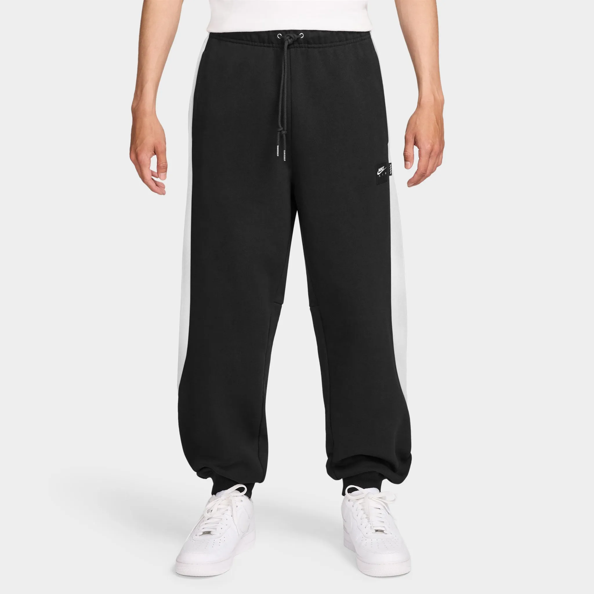 Mens Nike Nike Air Fleece Joggers Black / White - White