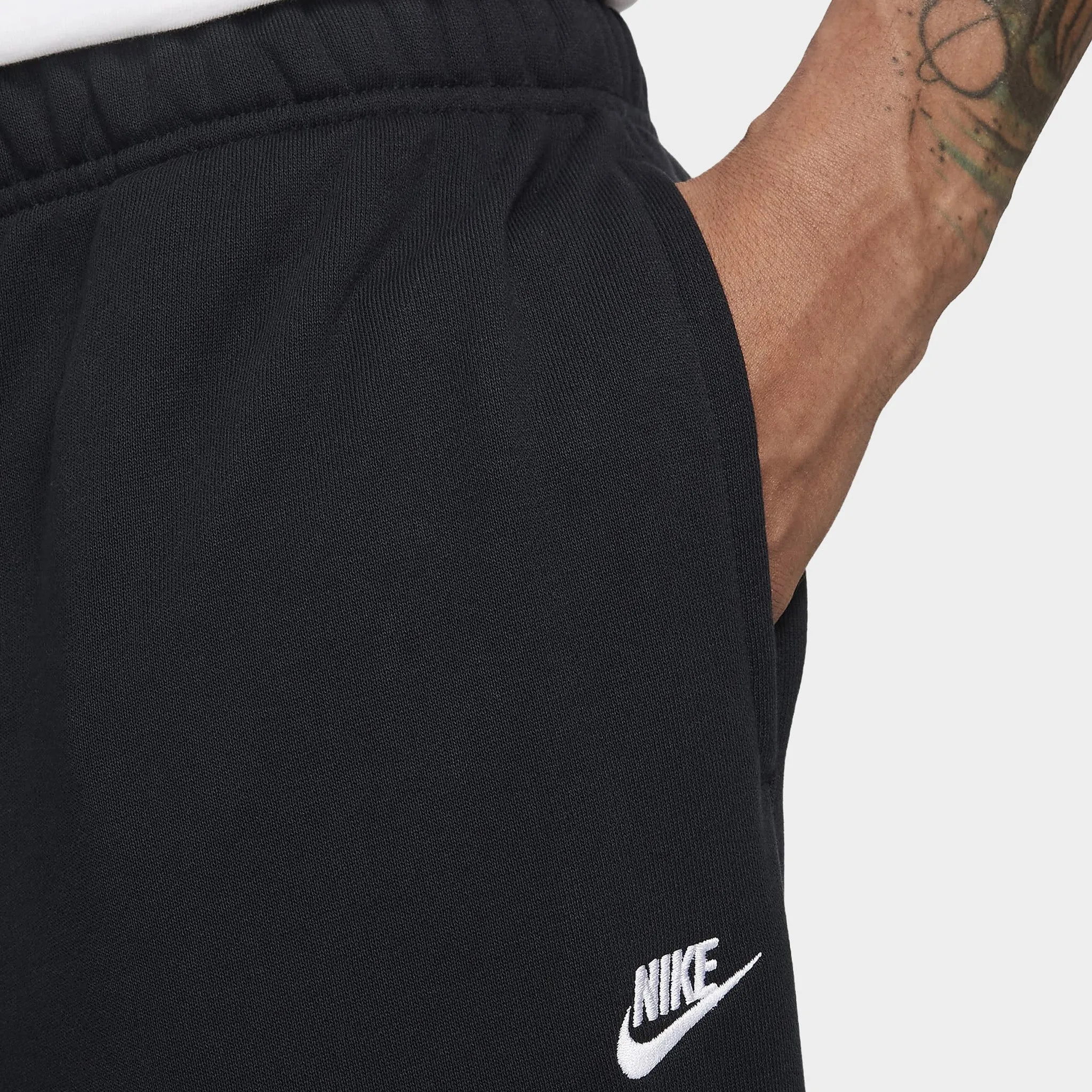 Mens Nike Nike Club Fleece French Terry Oversized Pants Black / White