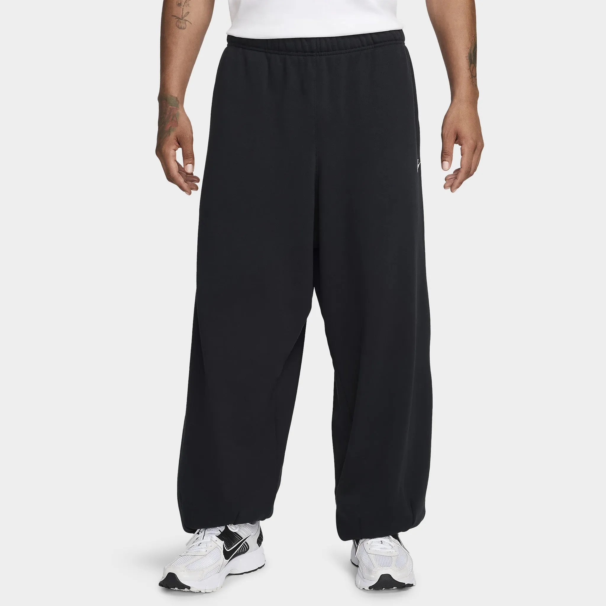 Mens Nike Nike Club Fleece French Terry Oversized Pants Black / White