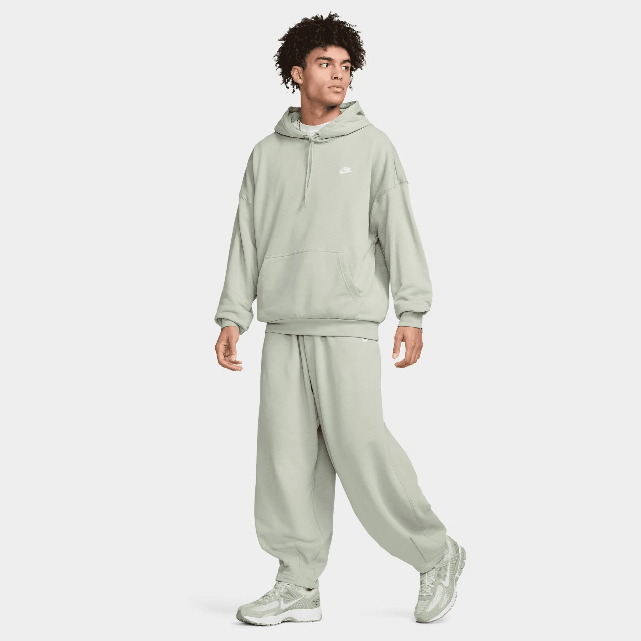 Mens Nike Nike Club Fleece French Terry Oversized Pants Jade Horizon / White