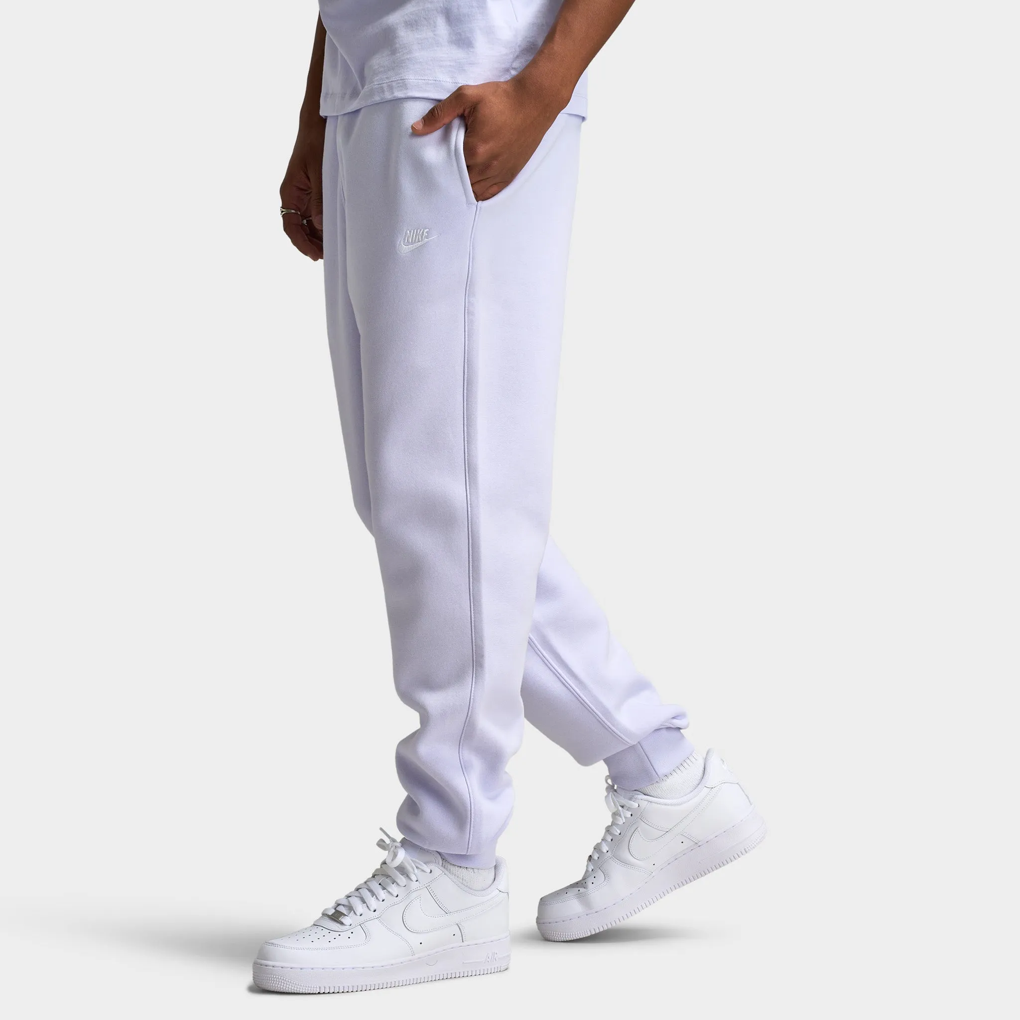 Mens Nike Nike Club Fleece Joggers Amethyst Tint - White