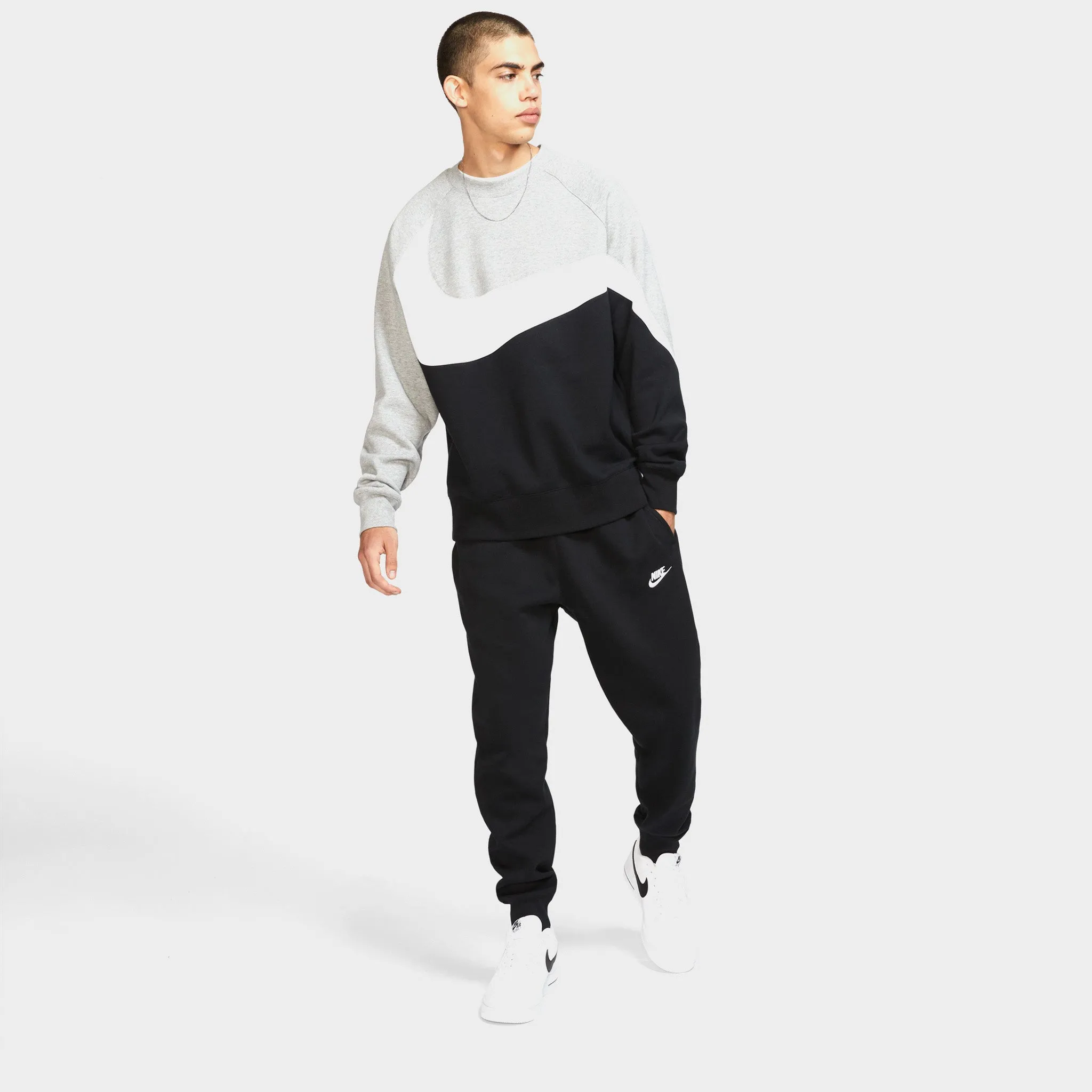 Mens Nike Nike Club Fleece Joggers Black / Black - White