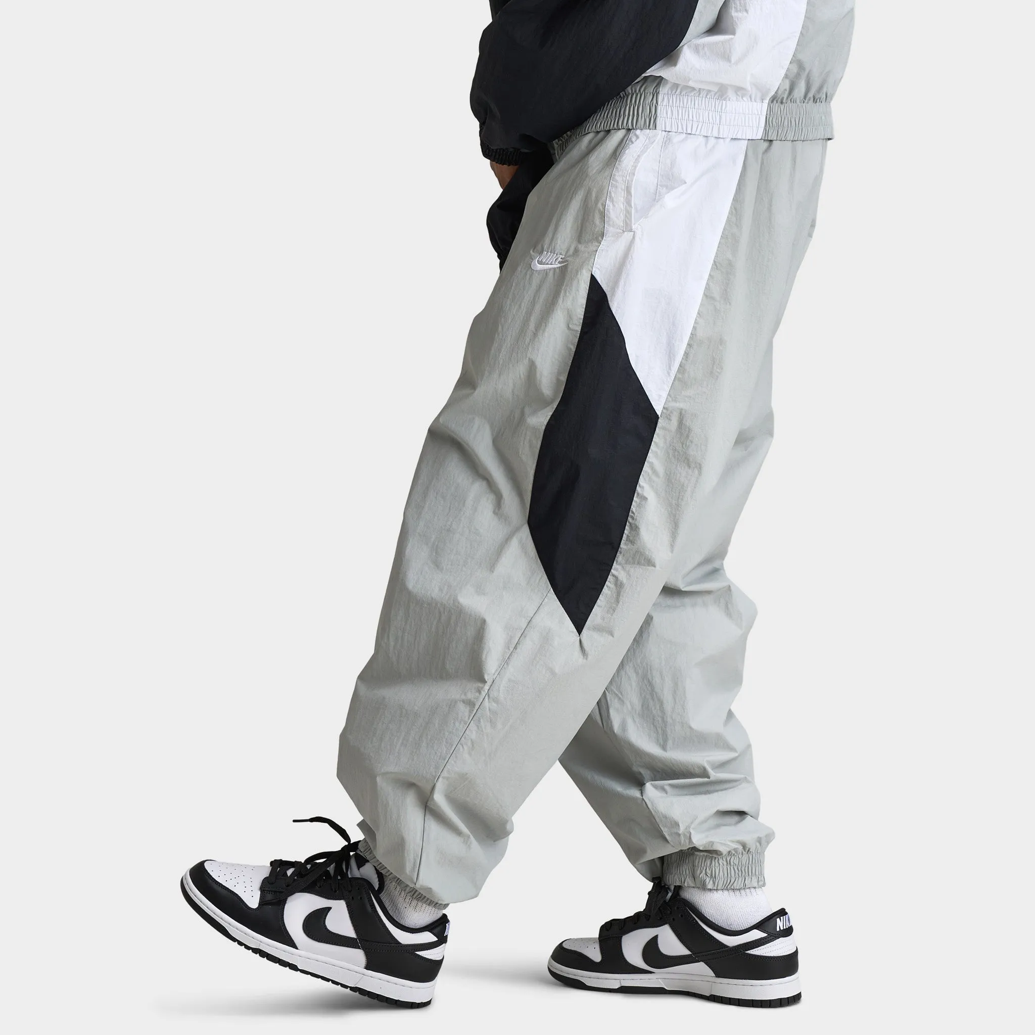 Mens Nike Nike Club Woven Track Pants Lt Smoke Grey / White - Black