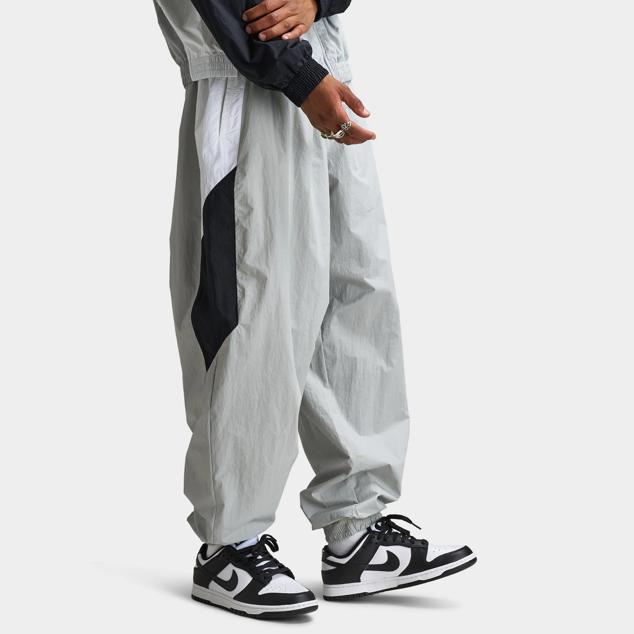 Mens Nike Nike Club Woven Track Pants Lt Smoke Grey / White - Black