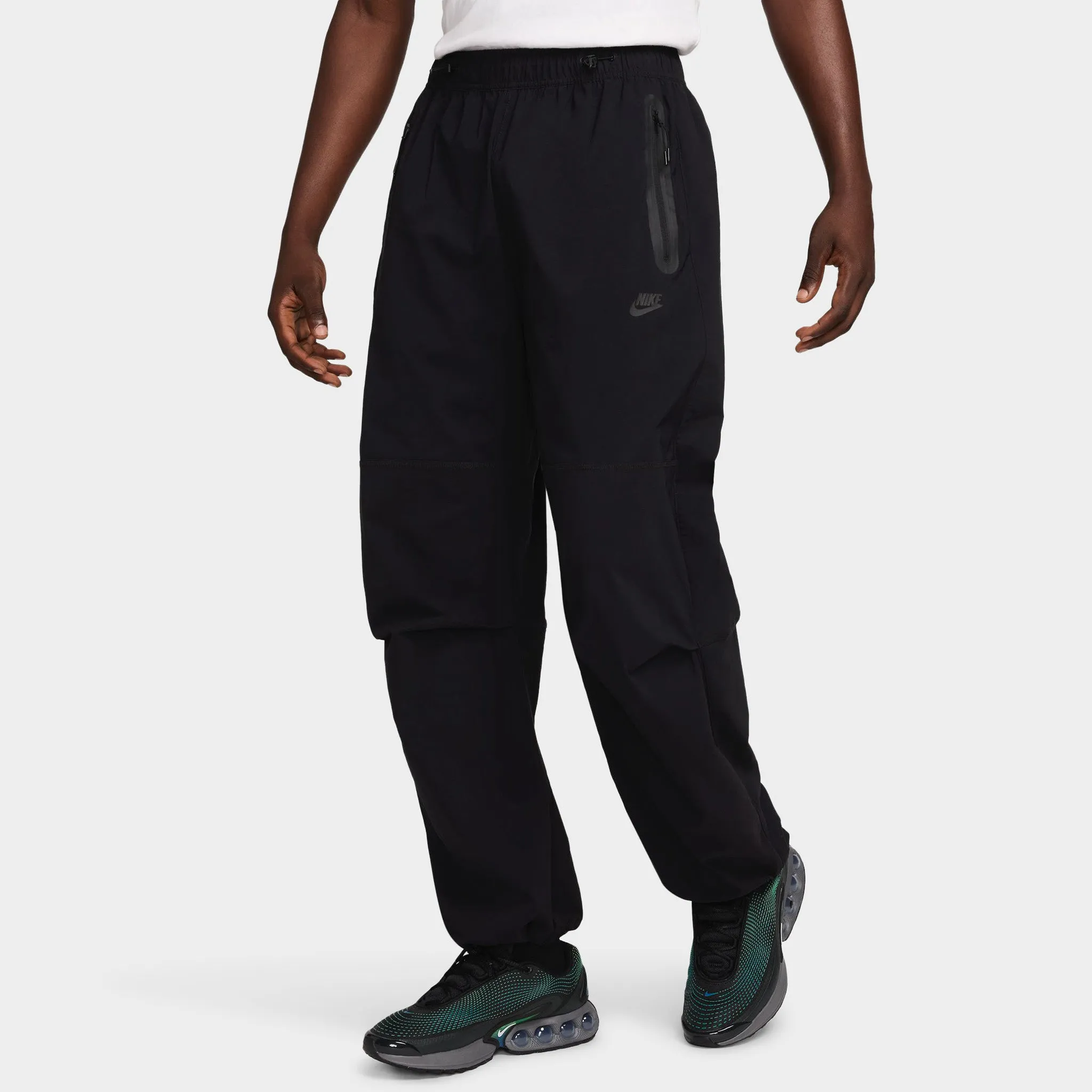 Mens Nike Nike Tech Woven Oversized Pants Black / Black - Black