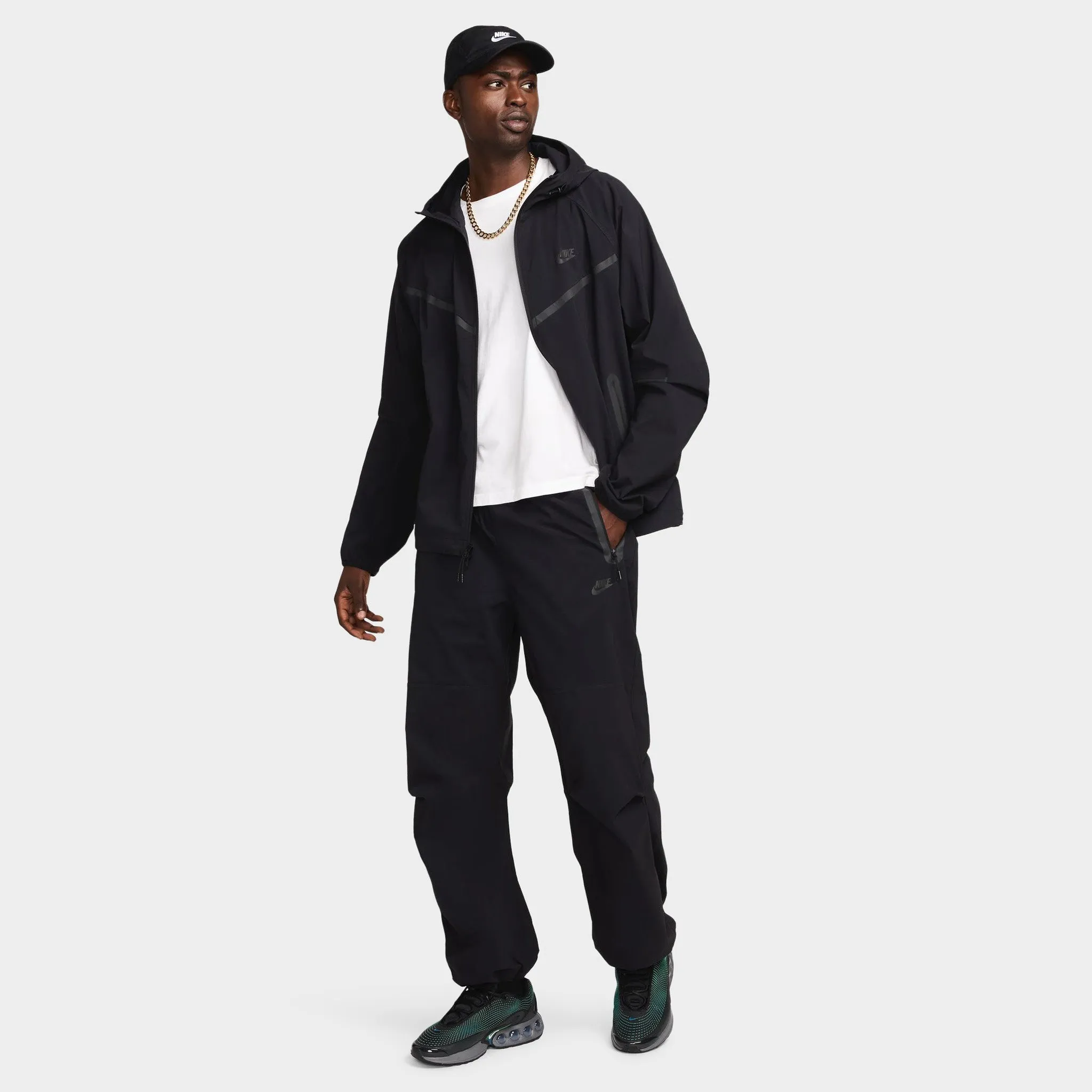 Mens Nike Nike Tech Woven Oversized Pants Black / Black - Black