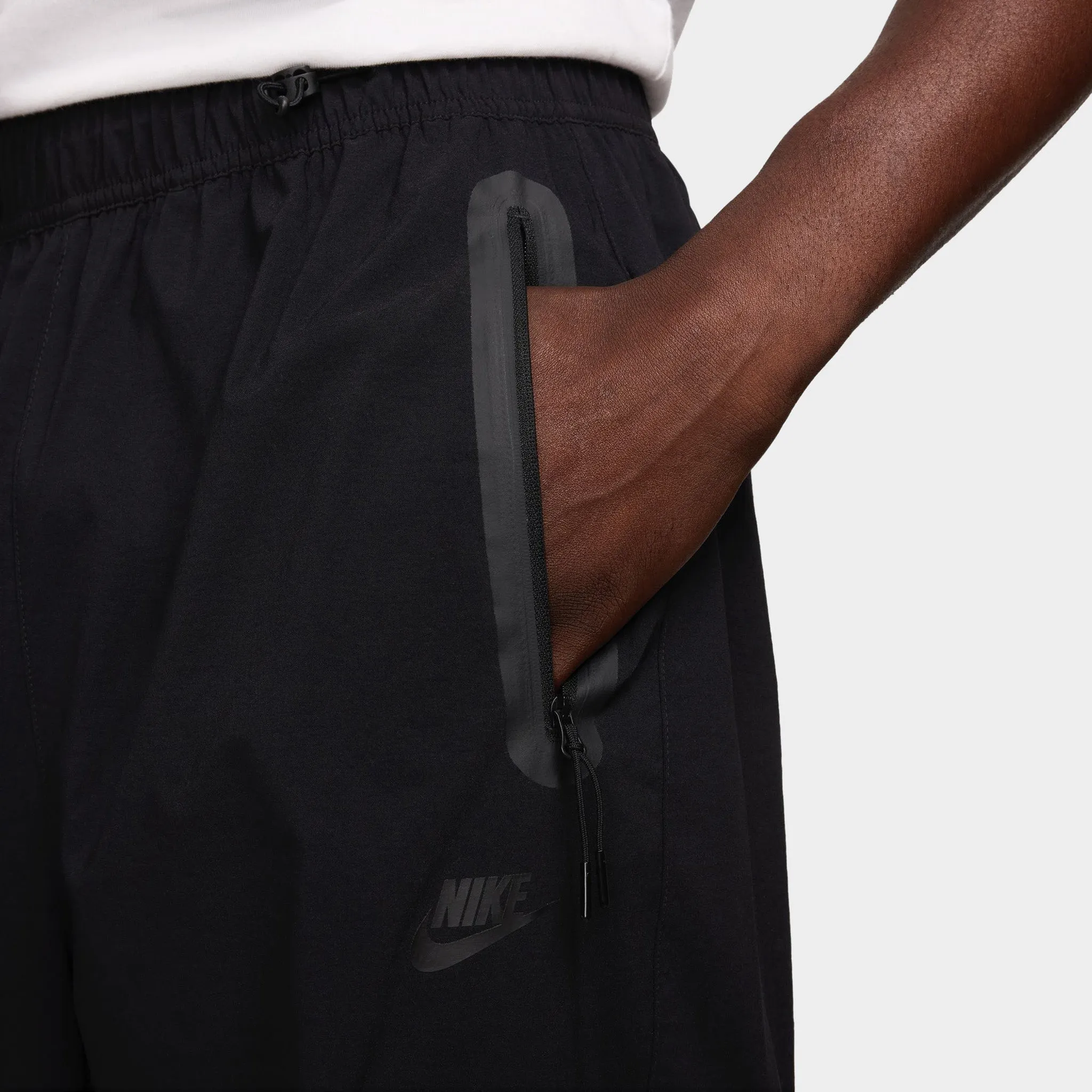 Mens Nike Nike Tech Woven Oversized Pants Black / Black - Black