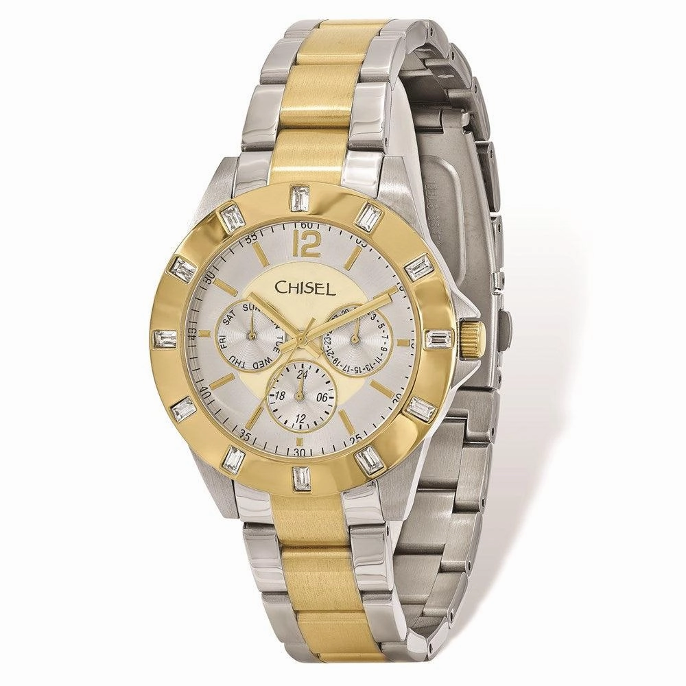 Mens Chisel IP-plated 2-tone Stainless Steel Silver Dial Watch 