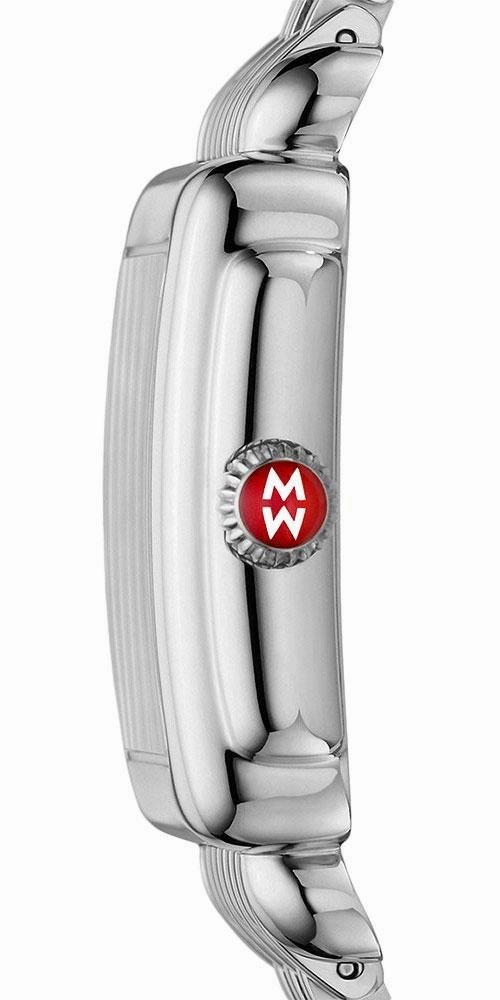 Michele Deco Mid Stainless Steel Mother-of-Pearl Dial Diamond Rectangle Womens Watch MWW06V000002