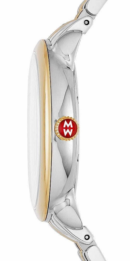 Michele Serein Mid Two-Tone Stainless Steel Diamonds Silver Dial Womens Watch MWW21B000148
