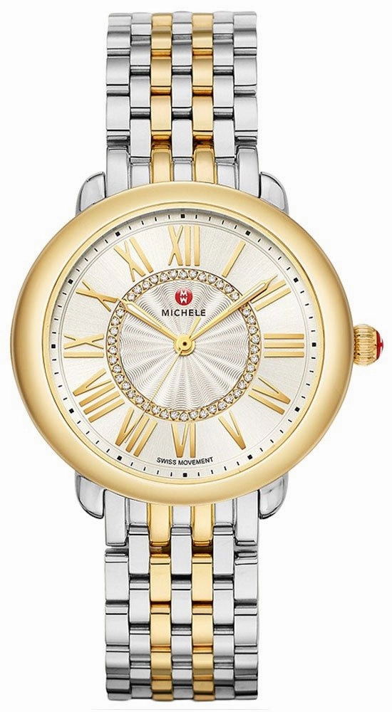Michele Serein Mid Two-Tone Stainless Steel Diamonds Silver Dial Womens Watch MWW21B000148 Women??s luxury watches Affordable women watches