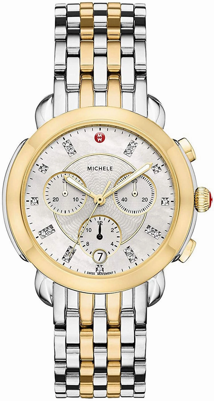 Michele Sidney Chronograph Diamond Two-Tone Womens Watch MWW30A000022 Women??s luxury watches Affordable women watches
