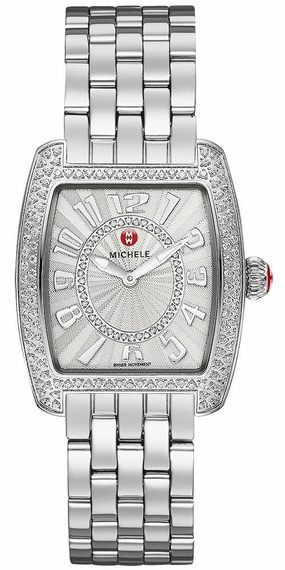 Michele Urban Mini  Stainless Steel Silver Dial Diamonds Women's Watch MWW02A000572 Women??s luxury watches Affordable women watches