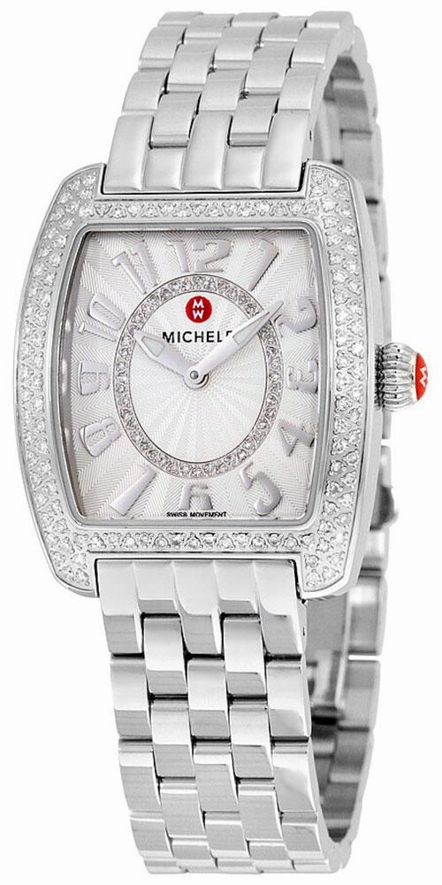 Michele Urban Mini  Stainless Steel Silver Dial Diamonds Women's Watch MWW02A000572
