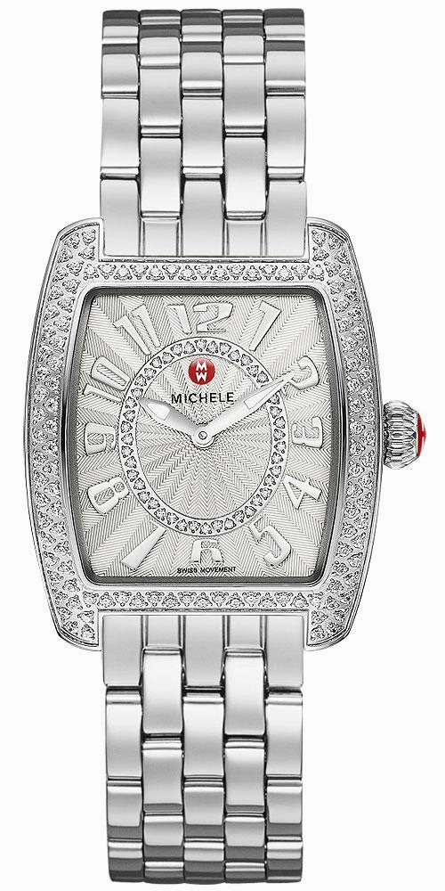 Michele Urban Mini  Stainless Steel Silver Dial Diamonds Women's Watch MWW02A000572 Women??s luxury watches Affordable women watches