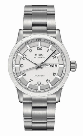 Mido Multifort Stainless Steel White Dial Day-Date Automatic Unisex Watch M018.830.11.012.00 Women??s luxury watches Affordable women watches