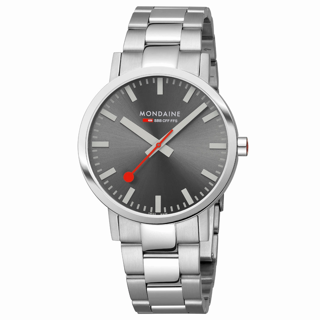 MONDAINE CLASSIC GREY DIAL STAINLESS STEEL BRACELET WATCH A660.30360.81SBJ 