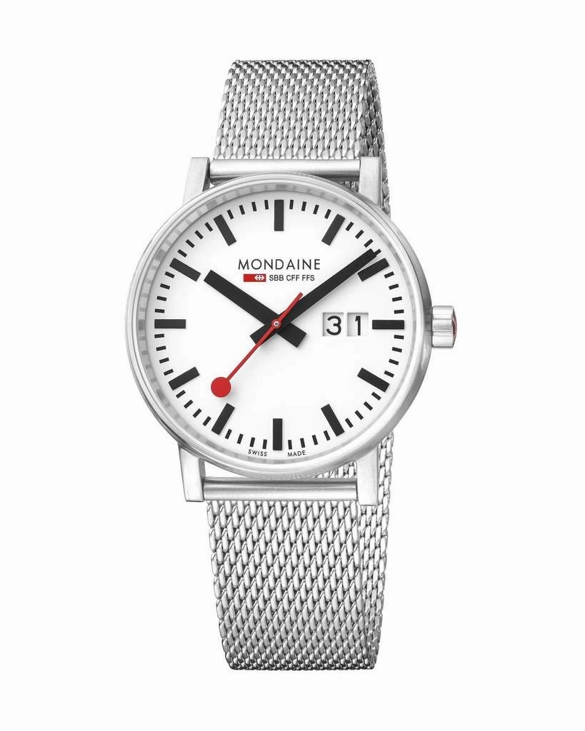 Mondaine Evo2 Big Date White Dial Watch MSE.40210.SM,quartz watch, quartz watches for men, quartz watches for women, best quartz watch, minimalist quartz watch, luxury quartz watch, waterproof quartz watch,analog quartz watch, digital quartz watch,affordab