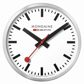 Mondaine Large Swiss Railway Classic Wall Clock with Brushed Aluminium Case,quartz watch, quartz watches for men, quartz watches for women, best quartz watch, minimalist quartz watch, luxury quartz watch, waterproof quartz watch,analog quartz watch, digita
