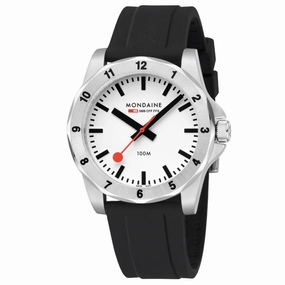 Mondaine Numeri White Dial Black Silicone Strap Watch MSN.4211B.RB 