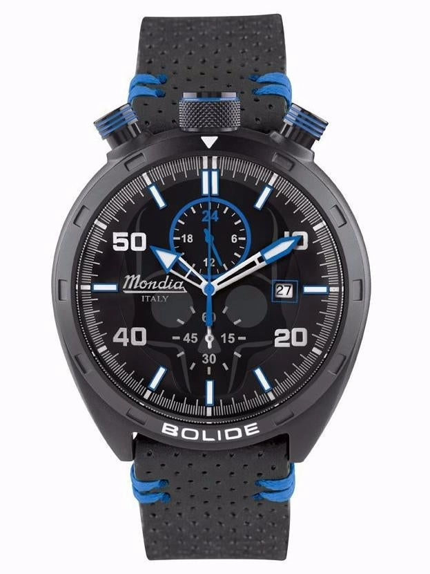 Mondia Italy Bolide Skull Men's Watch Blue MI-789-BK-BKBL-CP Sports Watch for Men/Women Budget Sports Watch Luxury Sports Watch