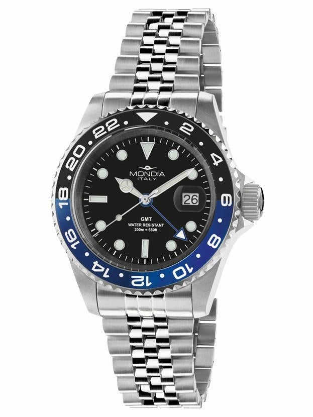 Mondia Madison GMT Men's Watch - MI-799-SSBLBK-BK-GB Sports Watch for Men/Women Budget Sports Watch Luxury Sports Watch