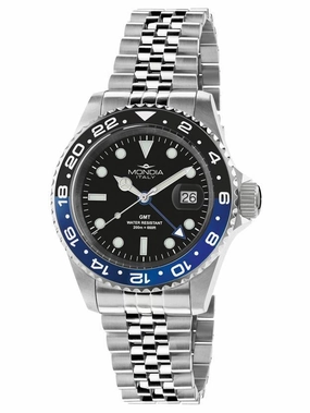 Mondia Madison GMT Men's Watch - MI-799-SSBLBK-BK-GB Sports Watch for Men/Women Budget Sports Watch Luxury Sports Watch
