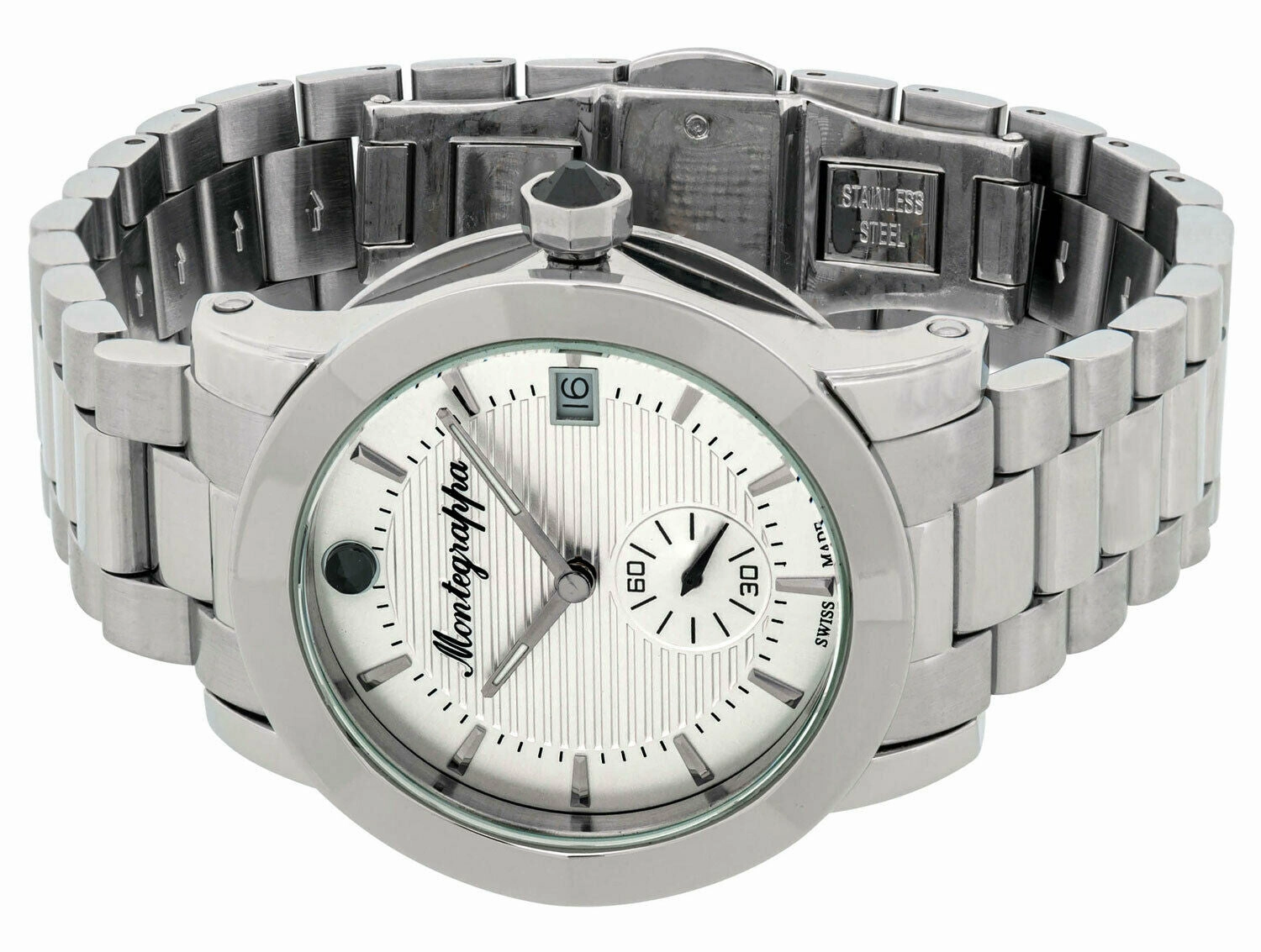 Montegrappa Nerouno Silver Dial Date Stainless Steel Quartz Women's Watch IDLNWA12