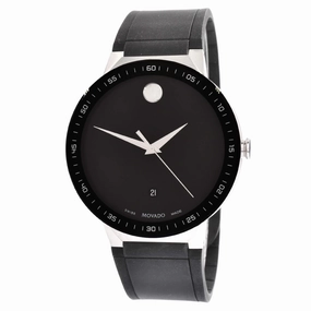 Movado Men's Quartz Watch - Sapphire Two Tone Case Black Bezel Rubber Strap | 0607406 