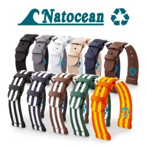Natocean - Recycled-nylon 2 elements watch band (black, grey, white, beige, blue, brown, green, orange, yellow) Luxury watch bands Limited edition watch bands