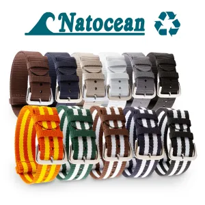 Natocean - Recycled-nylon nato strap (black, grey, white, beige, blue, brown, green, orange, yellow) Luxury watch bands Limited edition watch bands