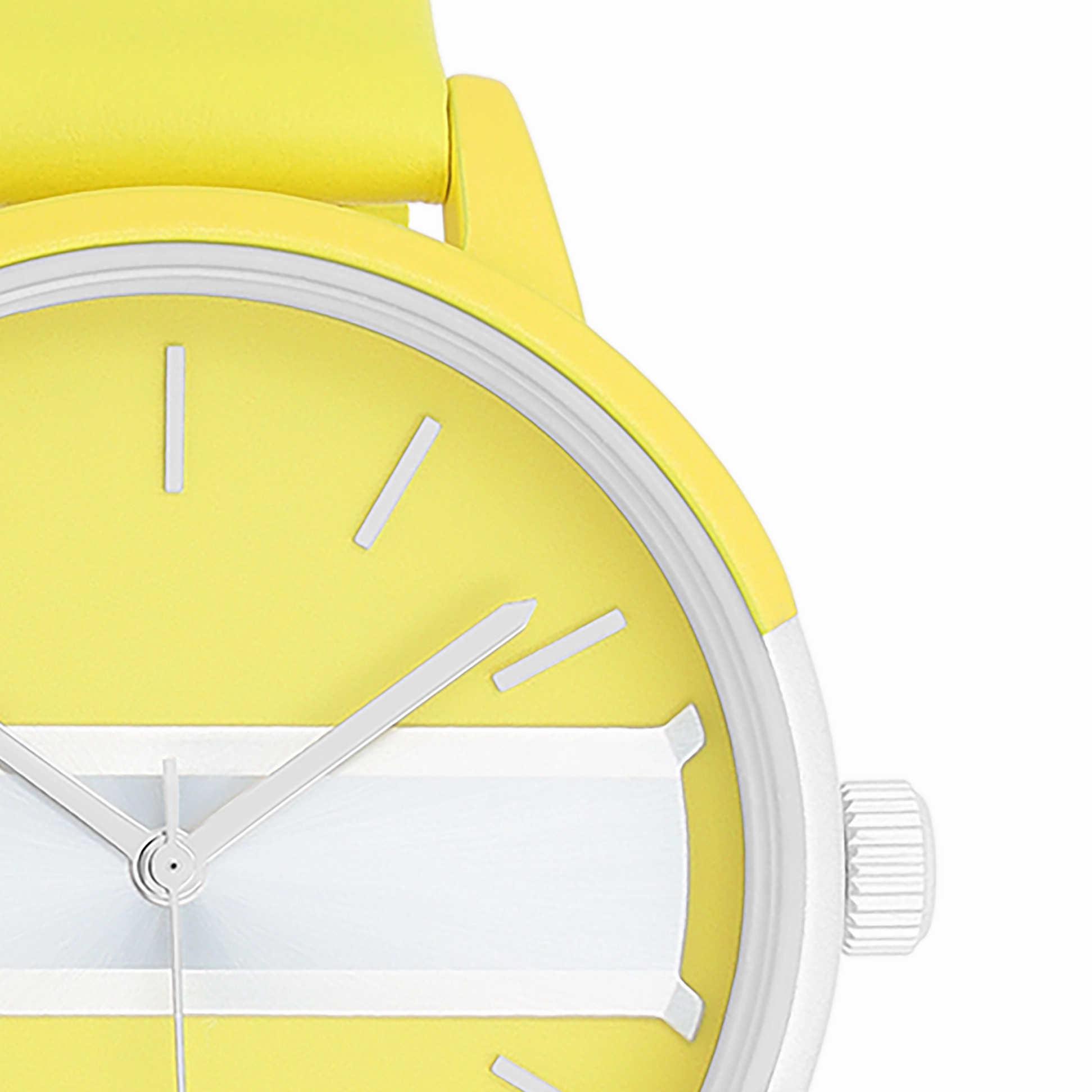 Neon yellow/gold coloured OOZOO watch with neon yellow leather strap - C11191
